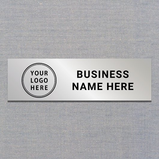 Modern Logo Bedrijf Professionele Zilver Naamplaatje