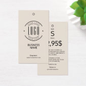 Modern logo beige kledinglabel hangtag visitekaartje (Bureau)
