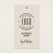 Modern logo beige QR-code kleding hangtag Visitekaartje (Voorkant)