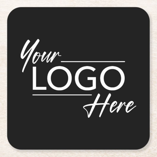 Modern Logo Black Square Kartonnen Onderzetters (Voorkant)