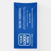 Modern Logo Blue Nu Verhuren Spandoek (Verticaal)