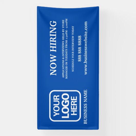 Modern Logo Blue Nu Verhuren Spandoek (Verticaal)