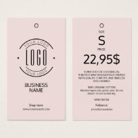 Modern logo blush roze kledinglabel hangtag