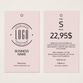 Modern logo blush roze kledinglabel hangtag  visitekaartje