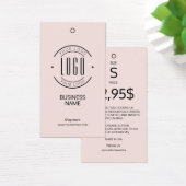 Modern logo blush roze kledinglabel hangtag visitekaartje (Bureau)
