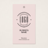 Modern logo blush roze kledinglabel hangtag visitekaartje (Voorkant)