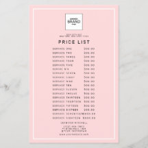 Modern Logo Blush Roze Schoonheid Prijs Service Li