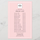 Modern Logo Blush Roze Schoonheid Prijs Service Li Flyer (Achterkant)