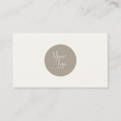 Modern Logo Boho Taupe Eenvoudige QR Code Minimali Visitekaartje (Voorkant)
