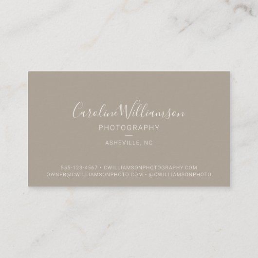 Modern Logo Boho Taupe Simple Trendy Visitekaartje (Achterkant)