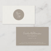Modern Logo Boho Taupe Simple Trendy Visitekaartje (Voorkant / Achterkant)