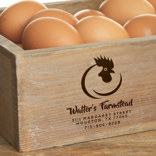 Modern Logo Business & Family Farm Egg Carton Zelfinktende Stempel