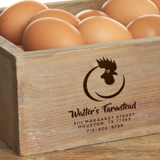 Modern Logo Business & Family Farm Egg Carton Zelfinktende Stempel