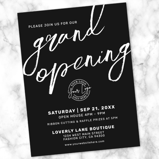 Modern Logo Business Grand Opening Invitation Briefkaart