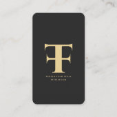 Modern Logo Company Monogram F T Zwart Goud Visitekaartje (Voorkant)