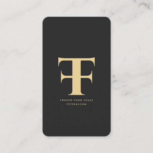 Modern Logo Company Monogram F T Zwart Goud Visitekaartje (Voorkant)