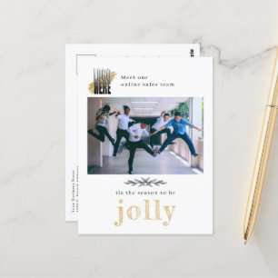 Modern Logo Company Photo Jolly Kerstmis Briefkaar Briefkaart