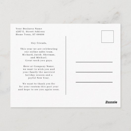 Modern Logo Company Photo Jolly Kerstmis Briefkaar Briefkaart (Achterkant)