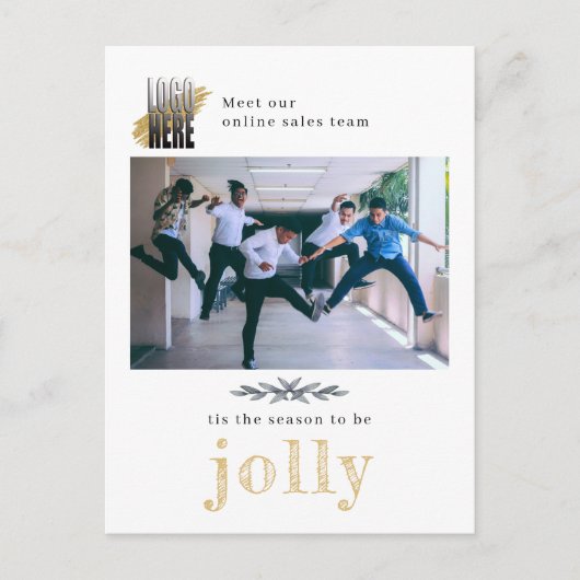 Modern Logo Company Photo Jolly Kerstmis Briefkaar Briefkaart (Voorkant)