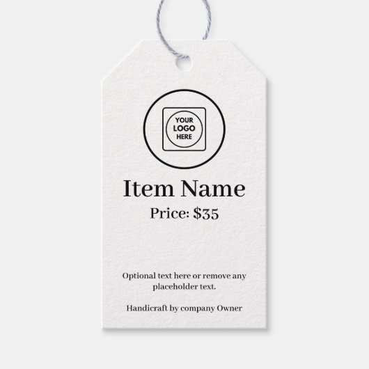 Modern logo eenvoudig aangepast zakelijk label pri cadeaulabel (Voorkant)