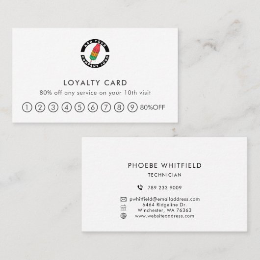 Modern Logo Eenvoudig bedrijf Klantenkaartje (Voorkant / Achterkant)