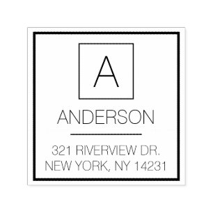 Modern Logo Eenvoudig Monogram Naam Retouradres Zelfinktende Stempel