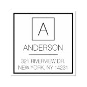 Modern Logo Eenvoudig Monogram Naam Retouradres Zelfinktende Stempel (Design)