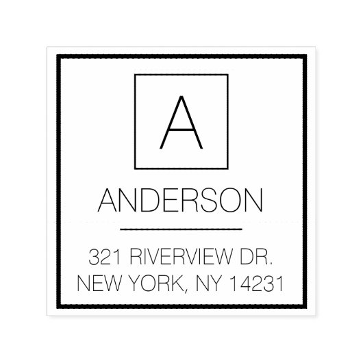 Modern Logo Eenvoudig Monogram Naam Retouradres Zelfinktende Stempel (Design)