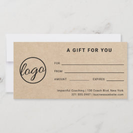 Modern logo eenvoudig rustiek cadeaubon