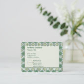 Modern Logo Elegant Abstract bloemmotief groen Visitekaartje (Staand voorkant)