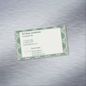 Modern Logo Elegant Spring Floral Abstract Groen Magnetisch Visitekaartje (Voorbeeld)