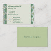 Modern Logo Elegant Spring Floral Abstract Groen Visitekaartje (Voorkant / Achterkant)