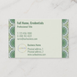 Modern Logo Elegant Spring Floral Abstract Groen Visitekaartje