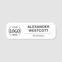 Modern Logo Employee Staff Magnetic or Pin