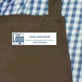 Modern Logo Expertise Classic White Blue Naamplaatje