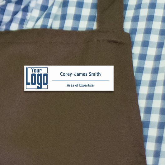 Modern Logo Expertise Classic Wit Blauw Naamplaatje