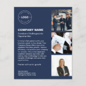 Modern Logo Foto Blauw Professioneel Bedrijf Flyer (Voorkant)
