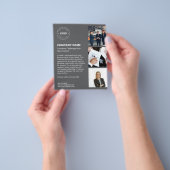 Modern Logo Foto Donkergrijs Professioneel Bedrijf Flyer (Hand)