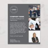 Modern Logo Foto Donkergrijs Professioneel Bedrijf Flyer (Voorkant)