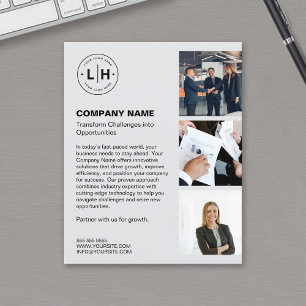 Modern Logo Foto Grijs Professionele Zakelijke Uit Flyer