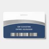 Modern Logo Foto ID Barcode Werknemersnaam Badge (Achterkant)