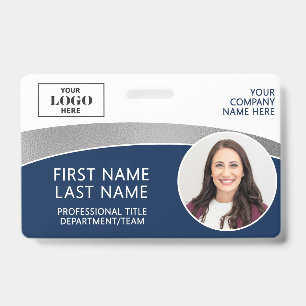Modern Logo Foto ID Barcode Werknemersnaam Badge