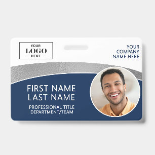 Modern Logo Foto ID Barcode Werknemersnaam Badge