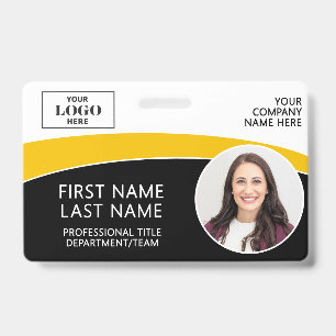 Modern Logo Foto ID Barcode Werknemersnaam Badge