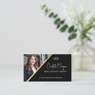 Modern Logo Foto Makelaar Makelaar Vastgoed Agent Visitekaartje