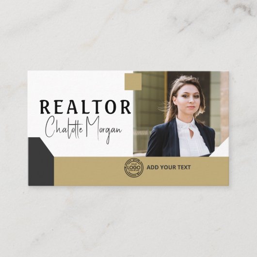 Modern Logo Foto Makelaar Makelaar Vastgoed Agent Visitekaartje (Voorkant)