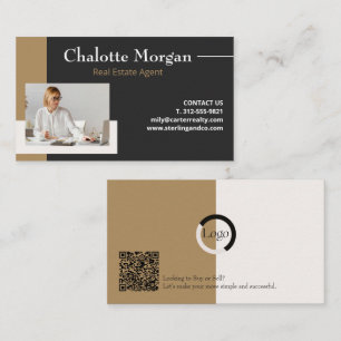 Modern Logo Foto Makelaar Makelaar Vastgoed Agent Visitekaartje