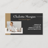 Modern Logo Foto Makelaar Makelaar Vastgoed Agent Visitekaartje (Voorkant)
