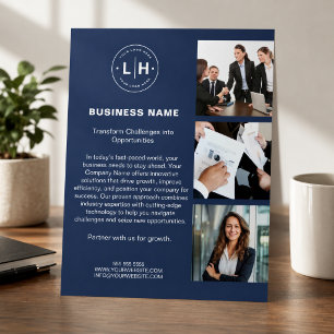 Modern Logo Foto Navy Blauwe Zakelijke Bedrijfsvoe Flyer
