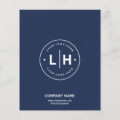 Modern Logo Foto Professionele Navy Blauwe Zakelij Flyer (Achterkant)